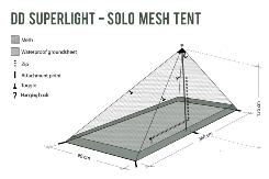 DD Hammocks - Superlight Pyramid XL Solo Mesh tent